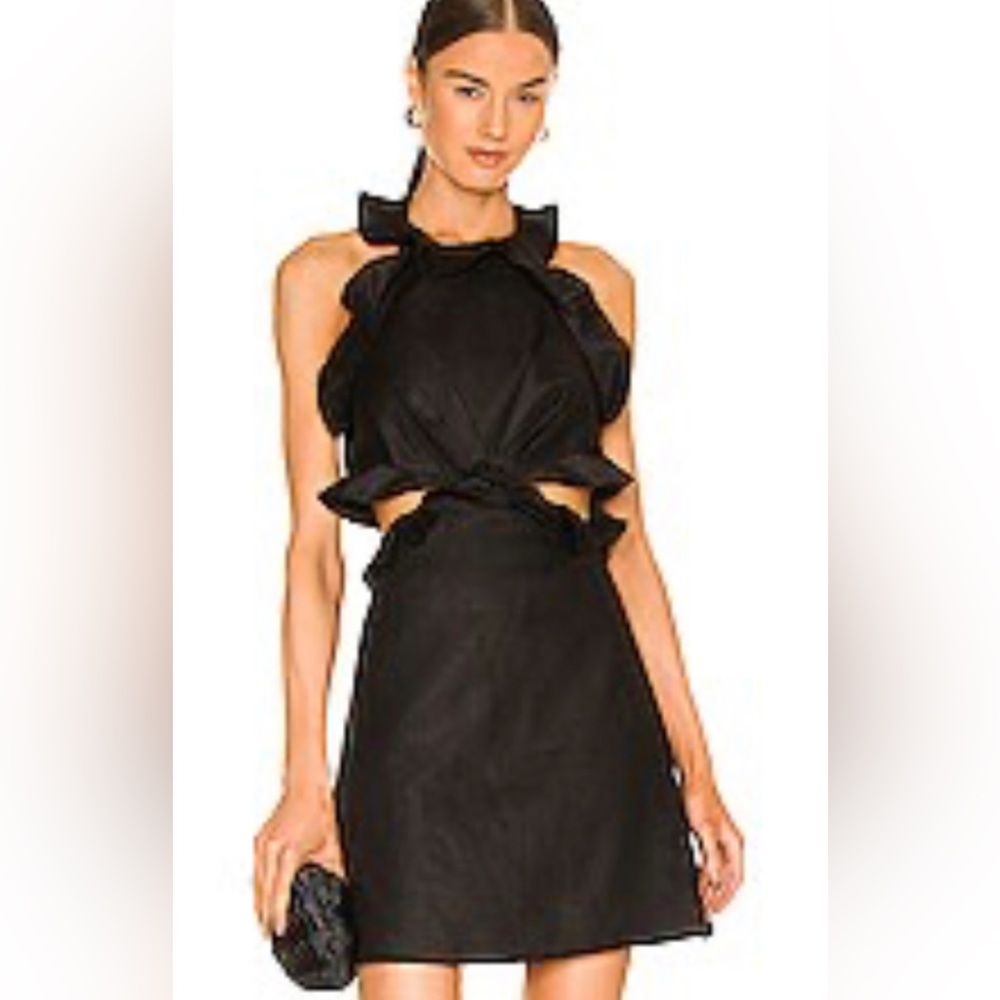 ZIMMERMANN Postcard Linen Ruffle Tie-Back Minidress NWT - Picture 2 of 9